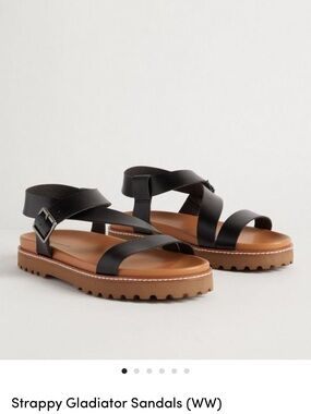 NWT Torrid Size 9.5- Black Strappy Gladiator Sandals for Women